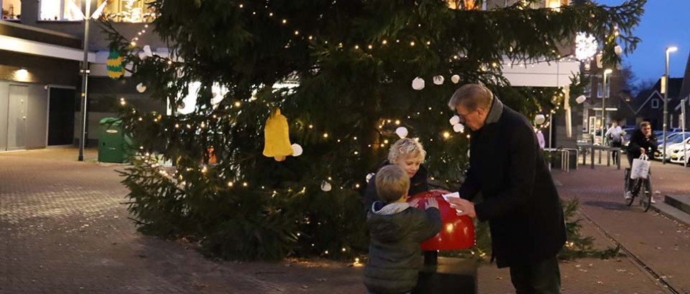 Wensboom flonkert op Rheineplein